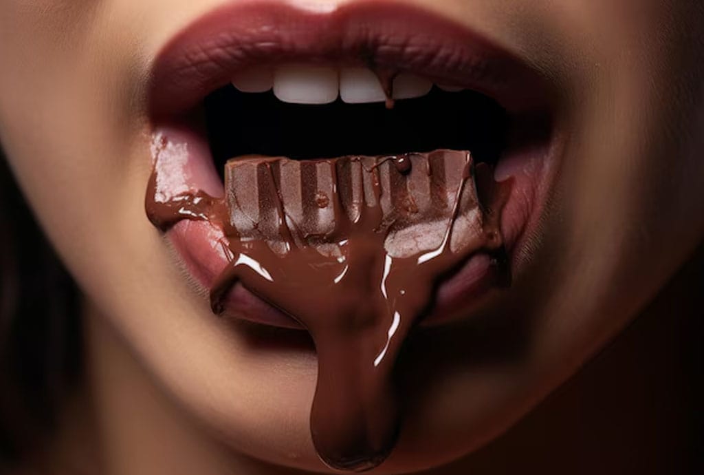 Masajista Sexy Con Chocolate En La Boca